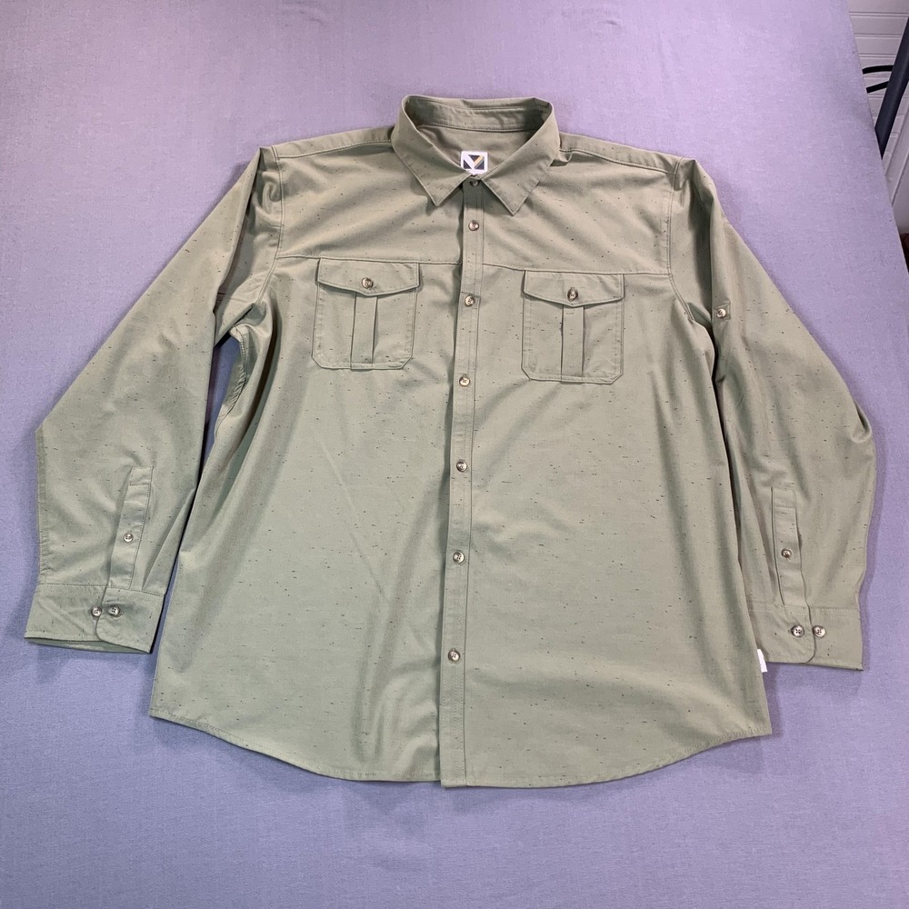 Voyager Shirt Men 2XL Blue Green Stretch Woven Long Sleeve Button Front Lot of 4 - Picture 8 of 16